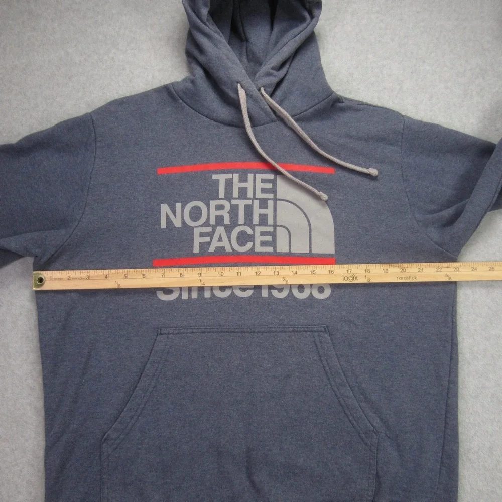 The North Face Men's M Blue Pullover Hoodie Sweatshirt‎ Graphic Logo Outdoor